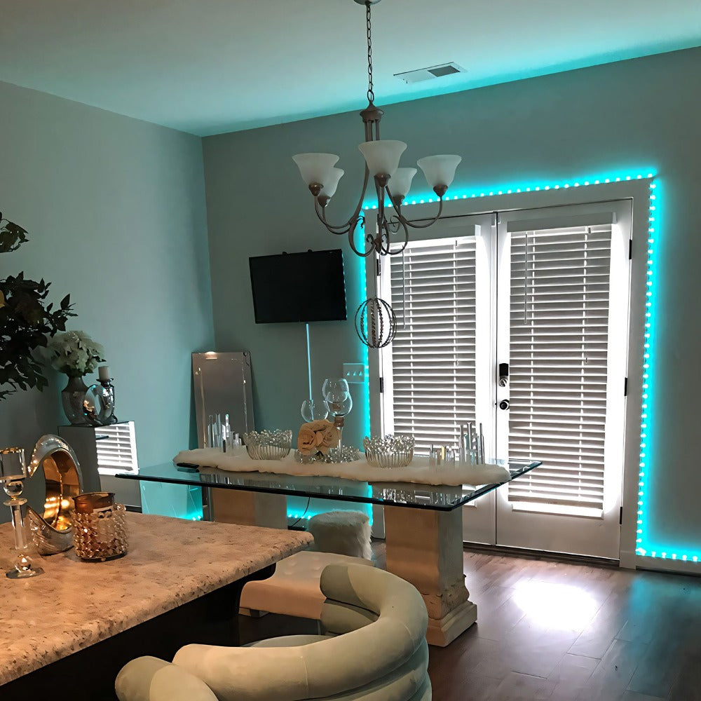 RGB LED Smart Light Strip 200FT Music Sync Color Changing, 44-Key Remote, Multi-Color Adjustable