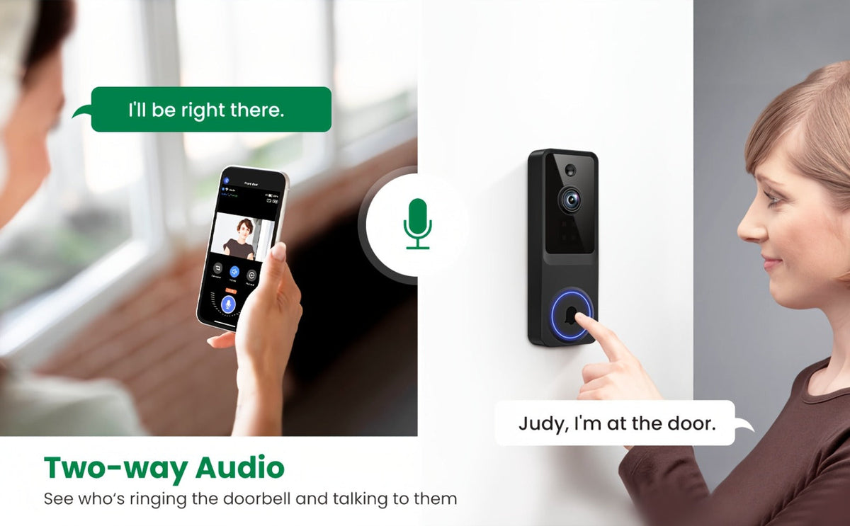 166° Wide Angle Video Doorbell 720P 2.4G 5G Dual-Band WiFi, Color Night Vision, AI Vehicle & Person Detection
