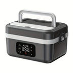 Heated Lunch Box, 8000mAh Battery-Powered 60W 1L Food Warmer with Timer and Power Bank Function