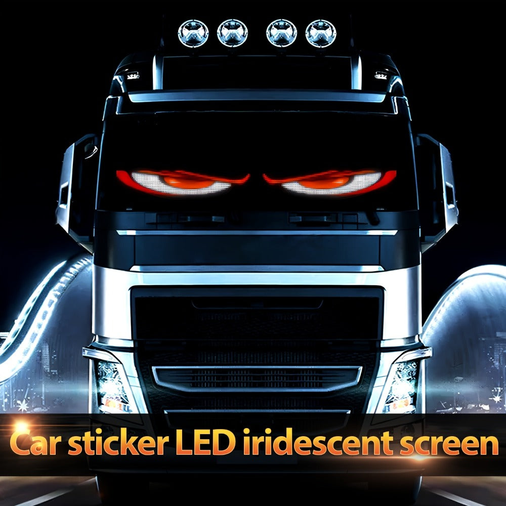 Car LED Light Panel USB Powered Smart Display, App Control, Eye-Shaped Design, Programmable LED Matrix Screen
