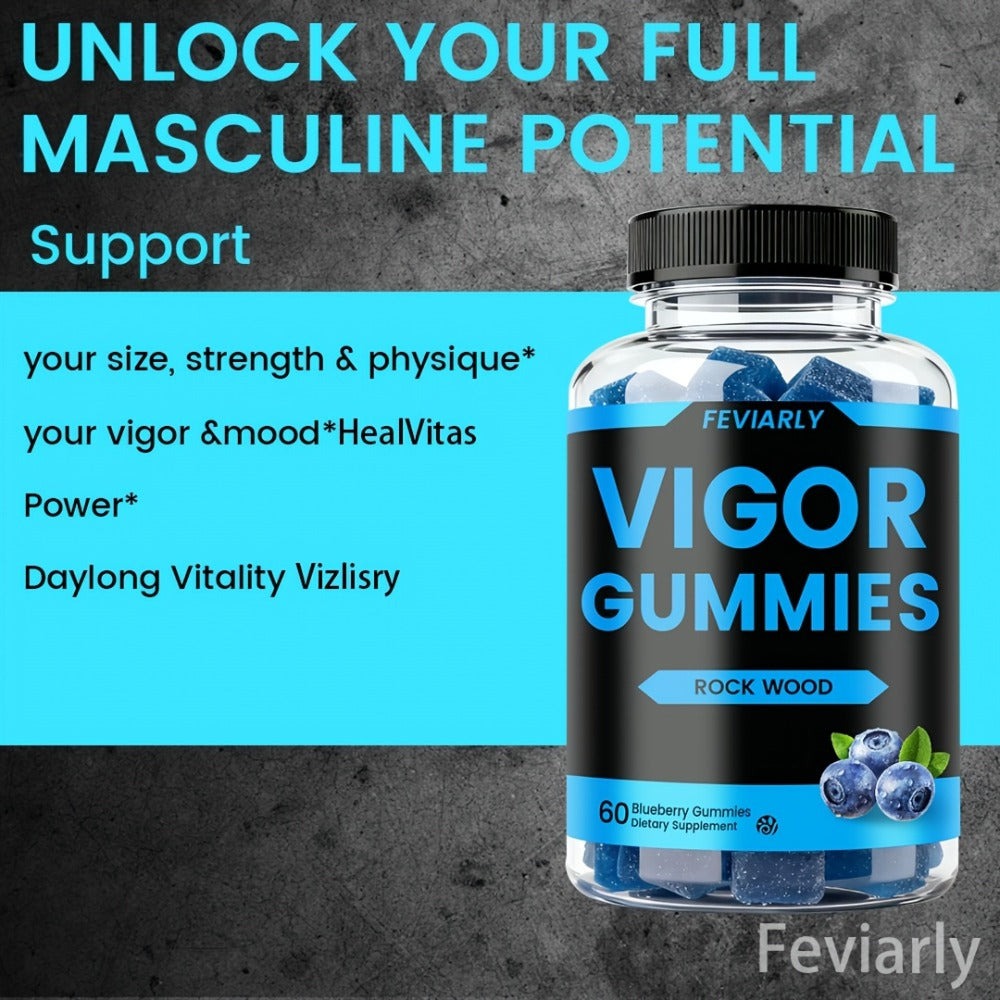 Dietary Supplement Gummies with Shilajit, Maca and Longjack in Blueberry Flavor, 60 Count for Daily Supplement Routines