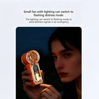 Two-Pack Mini Handheld Fans with 100-Level Digital Display, USB-C Cable, LED Light and Three Color Options