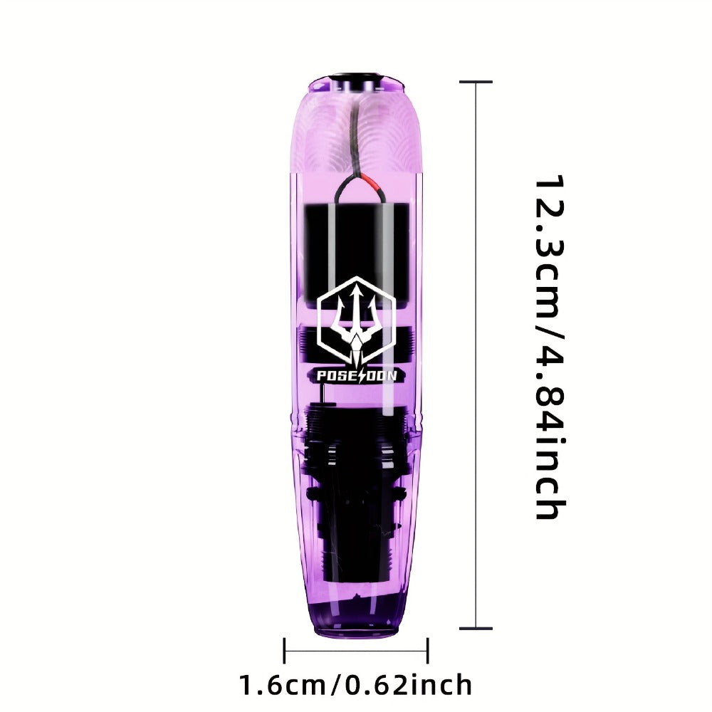 Tattoo Machine Kit POSEIDON TK039 Cordless Rotary Pen with LED Display, 20 Cartridges, 10 Inks and Practice Supplies