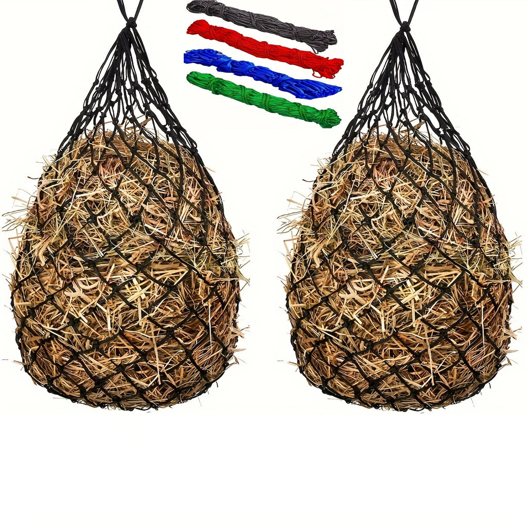 Slow Feed Hay Net for Horses 2-Pack – Durable Hay Bag Feeding Net for Horse, Sheep & Donkey | Reduces Waste & Promotes Healthy Eating