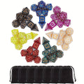 DnD Dice Set 49pcs Dragon Pattern Polyhedral Dice 7 Sets with Pouches with the Listed Color, Size or Set Options for Everyday Use