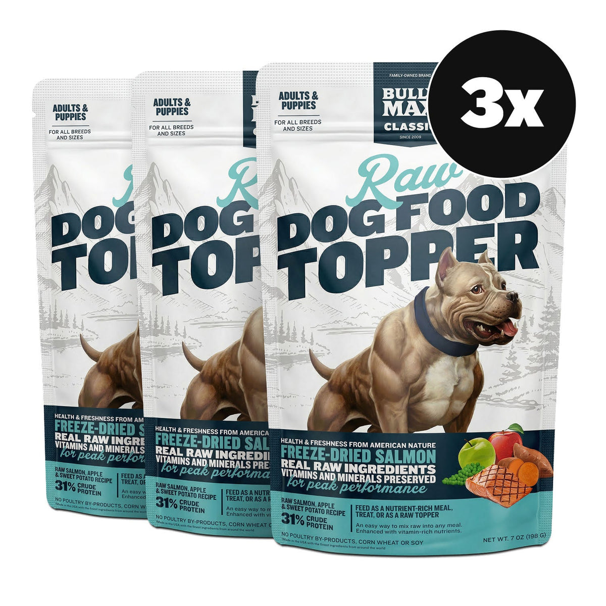 Freeze-Dried Salmon Dog Food Topper, 3 Bags