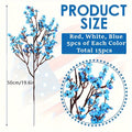 Artificial Flowers 15-Piece Red White and Blue Patriotic Set for Independence Day Table and Home Decor