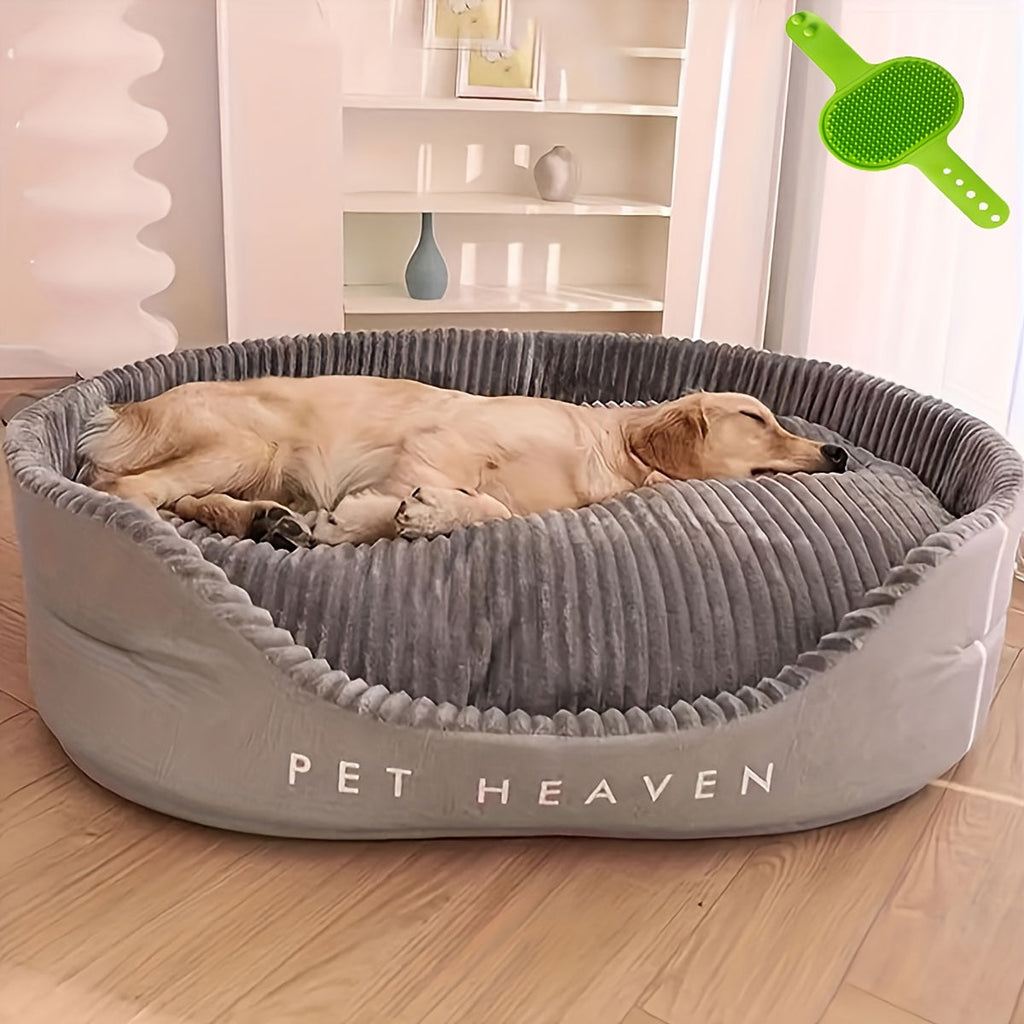 Ribbed Bolster Pet Bed System with M-XXL Beds and Separately Labeled Replacement Mat or Cushion