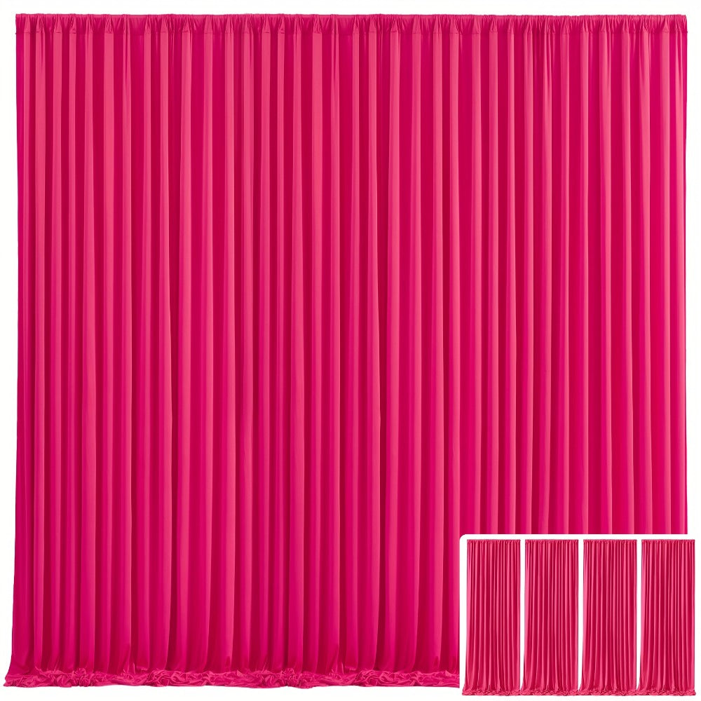 Backdrop Curtains 4 Pack 59x118 Inch, Wrinkle-Resistant Non-Transparent Party Decoration Fabric with Pole Pocket