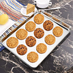 Baking Sheet and Rack Set Stainless Steel Half Sheet Pan with Cooling Rack Rust Free for Cookie for Grilling, Camping and Outdoor Meals