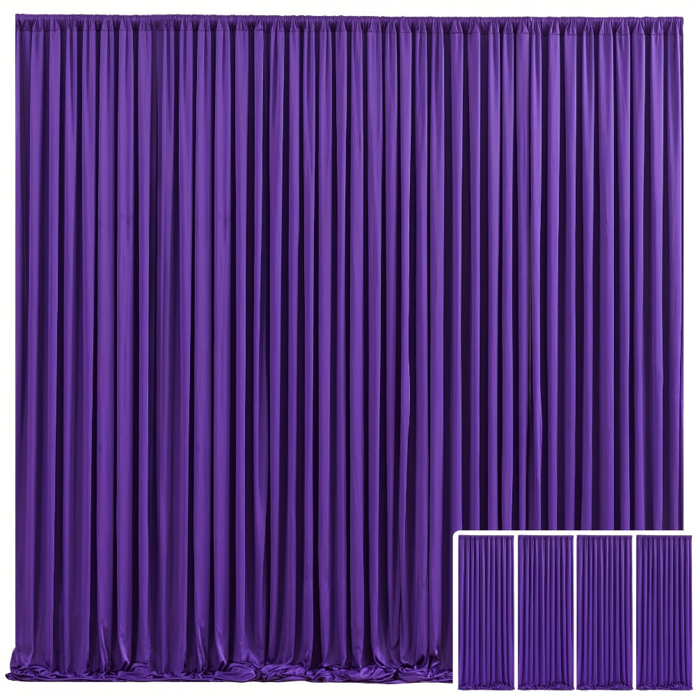 Backdrop Curtains 4 Pack 59x118 Inch, Wrinkle-Resistant Non-Transparent Party Decoration Fabric with Pole Pocket