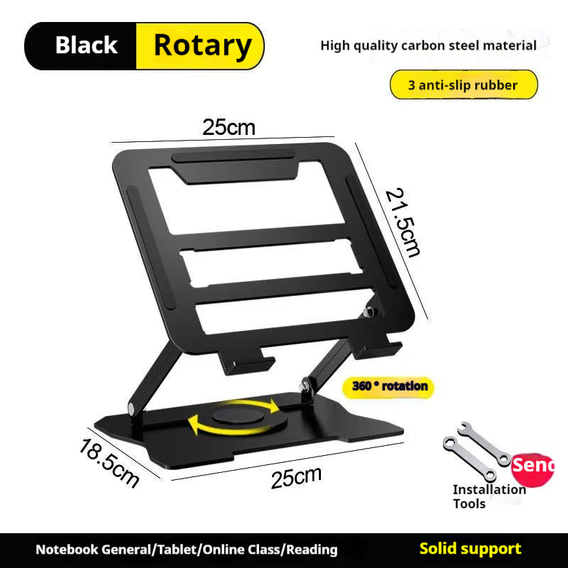Adjustable Laptop Stand with 360-Degree Rotating Base, Ergonomic Foldable Laptop Holder for MacBook Pro Air and Laptops Up to 17 Inches