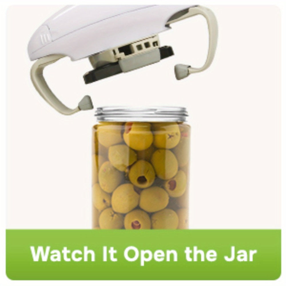 Electric Jar Opener for Elderly & Weak Hands – One-Touch Auto-Off, High Torque Battery-Powered Jar Lid Opener with Ergonomic Design