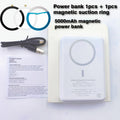 5000mAh-Labeled Magnetic Wireless Power Bank with White Ring Bundle or Blue Upgrade Option