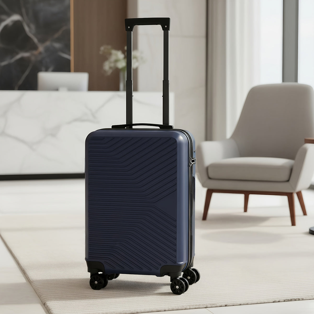 Carry-On Luggage 20-Inch ABS Hardshell Spinner with Telescoping Handle & 8 Source Variants