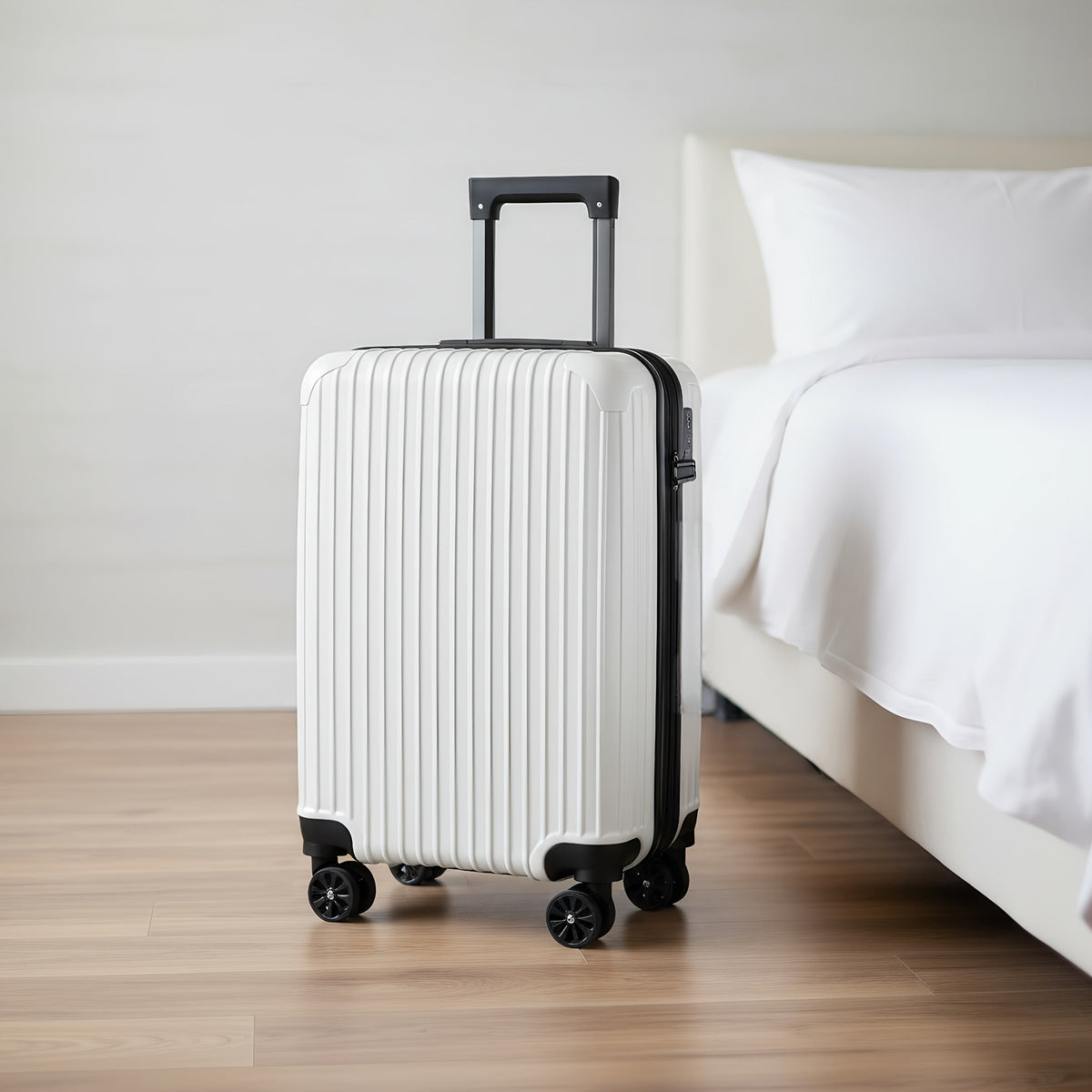 Carry-On Luggage 20-Inch ABS Hardshell Spinner with Telescoping Handle & 8 Source Variants