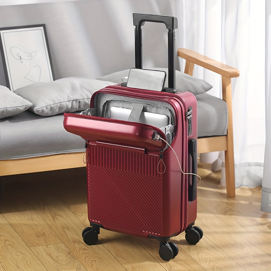 Carry-On Luggage 20-Inch Hardside Spinner with Combination Lock and Iron Pull Handle in Five Colors
