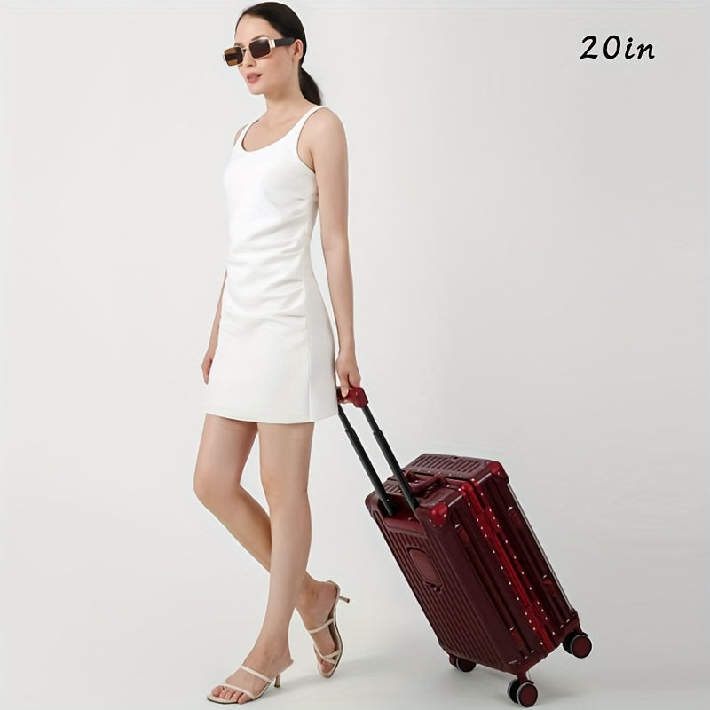 Carry-On Luggage Aluminum-Frame ABS/PC Spinner with TSA Lock, Cup Holder & 20/26-Inch Sizes