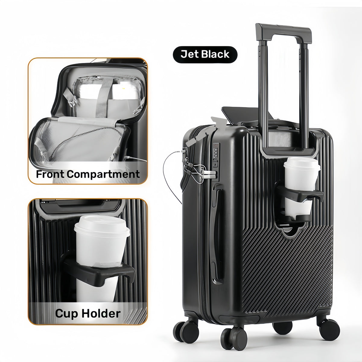 Carry-On Luggage Front-Opening ABS-PC Spinner with TSA Lock in 20, 22, 24 or 26-Inch Sizes
