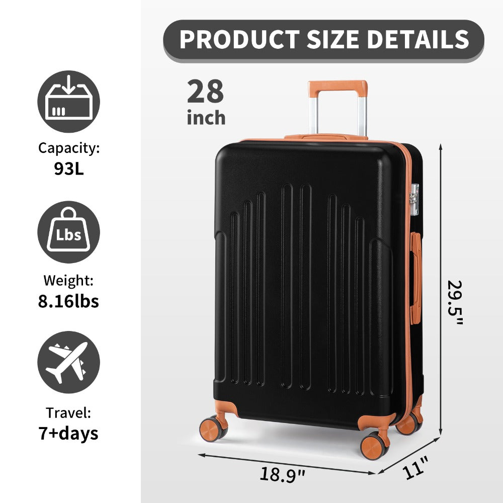 Carry-On Luggage Lightweight Hardshell Spinner with TSA Lock & 20/24/28-Inch Size Range for Travel & Easy Storage