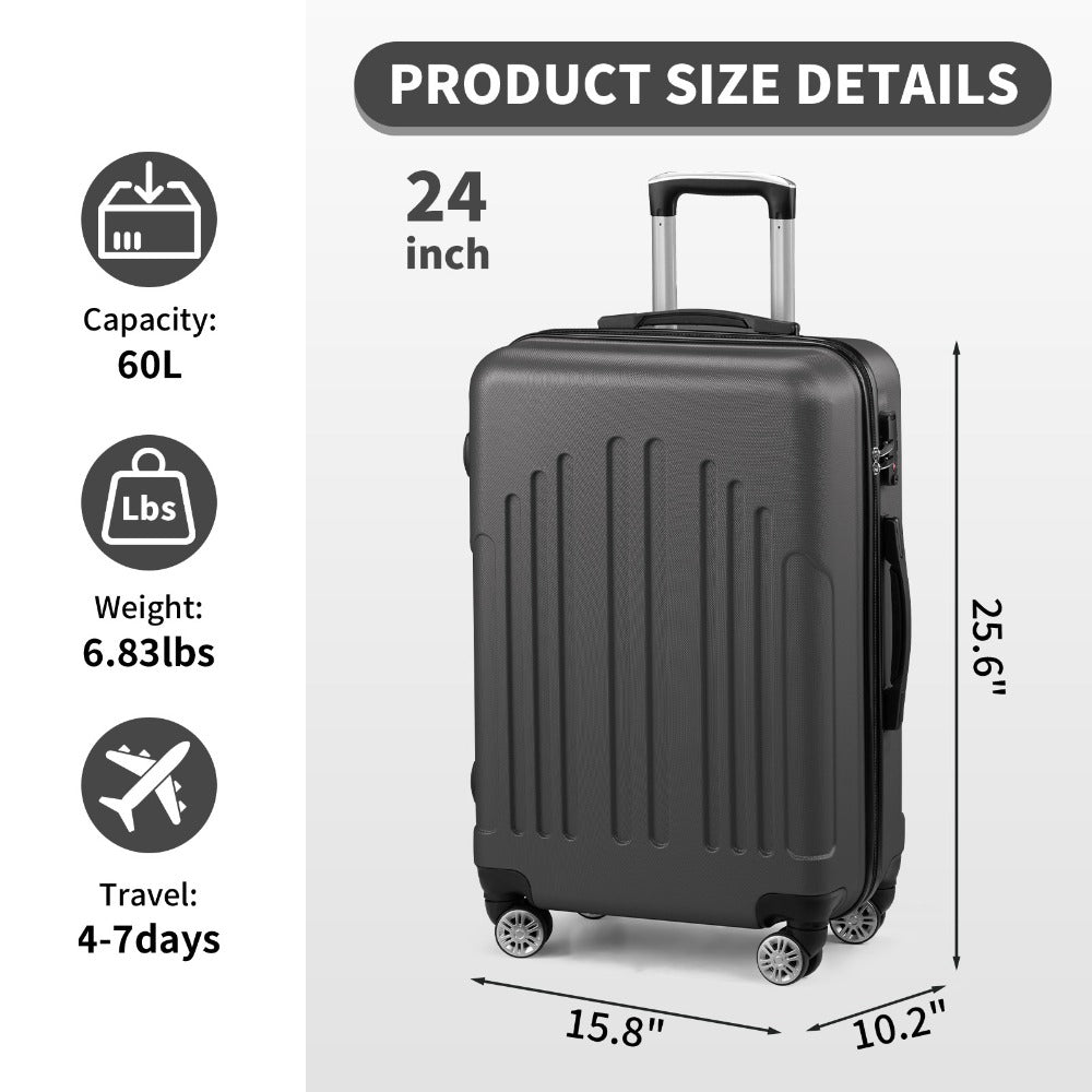 Carry-On Luggage Lightweight Hardshell Spinner with TSA Lock & 20/24/28-Inch Size Range for Travel & Easy Storage