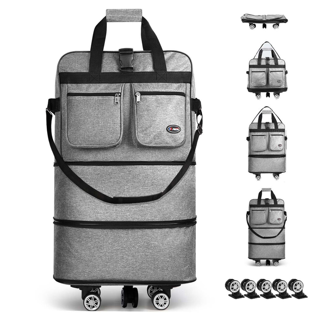 Carry-On Luggage with 36-Inch 3-Layer Expansion, Removable Spinner Wheels and 4 Color Options