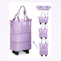 Carry-On Luggage Duffel with Expandable Layers, Detachable Wheels, Wet Pocket and 3 Colors