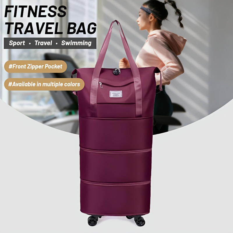 Carry-On Luggage with Expandable Oxford Duffel, 4 Removable Spinner Wheels and 3 Colors for Long Trips