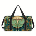 Carry-On Luggage Botanical Moth Print Duffel with Large Storage and Adjustable Shoulder Strap