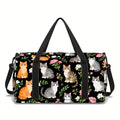 Carry-On Luggage Action Cat Print Duffel with Large Storage, Adjustable Strap and Side Pockets
