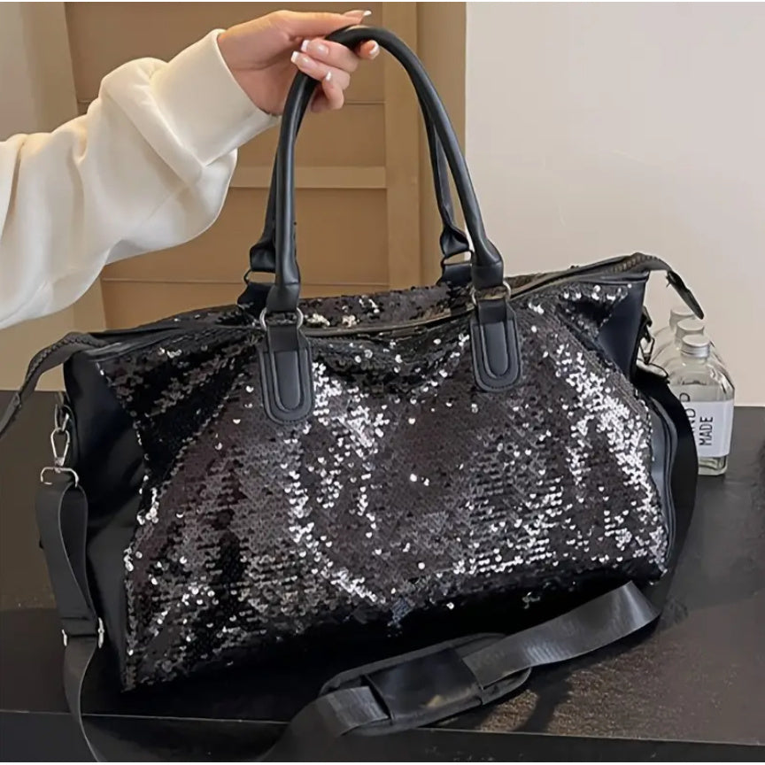 Carry-On Luggage Duffel with 48 x 21 x 28 cm Storage, Shoulder Carry and 2 Glossy Colors for Travel