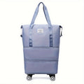 Carry-On Luggage Nylon Foldable Rolling Tote with Swivel Casters & 4 Color Options for Travel & Easy Storage