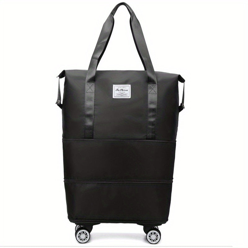 Carry-On Luggage in Foldable Nylon with Rolling Wheels, Telescoping Handle and 2 Colors for Trips