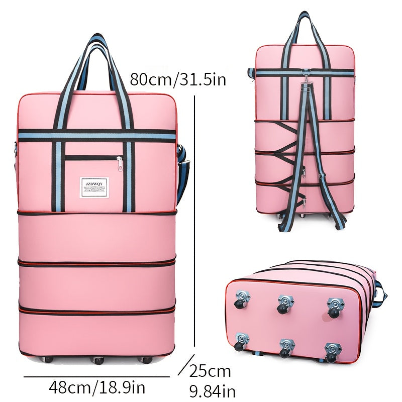 Carry-On Luggage Oversized Expandable Rolling Duffle with Swivel Casters & 3 Colors for Travel & Easy Storage