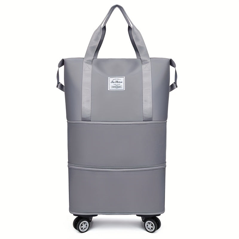 Carry-On Luggage Expandable Oxford Soft-Shell Spinner with Three-Layer Storage and Foldable Design