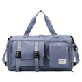 Carry-On Luggage Misty Blue Weekender Duffel with High-Capacity Storage and Yoga Mat Straps