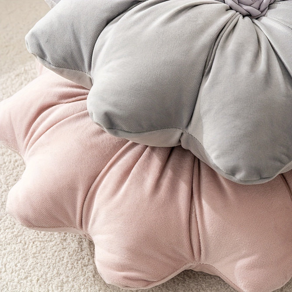 Round Flower Shaped Throw Pillow with Insert 16 Inch Soft Knit Decorative Cushion Machine Washable Zipper for Sofa Bed Car Home Decor 5
