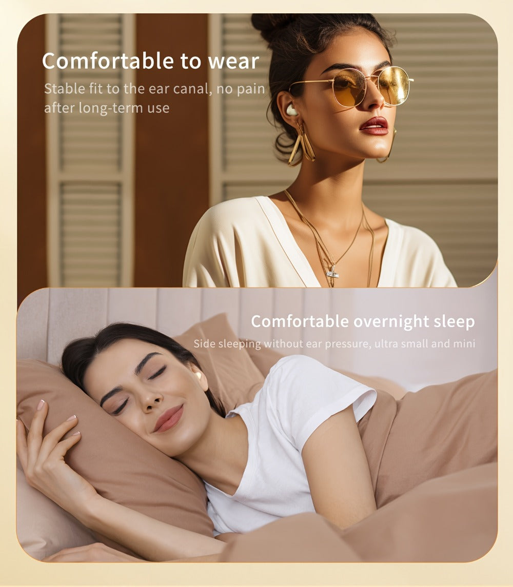 Wireless Earbuds Two-Pair Mini Sleep Set with Digital Display, Type-C Charging and Three Color Options
