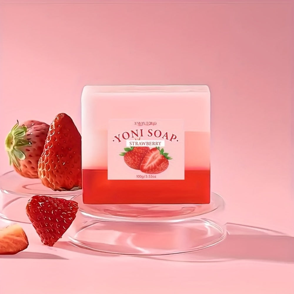 Strawberry Intimate Soap for Women 3-Pack – pH-Balanced Feminine Wash Bar for Gentle Intimate & Body Cleansing | Moisturizing Sensitive Skin