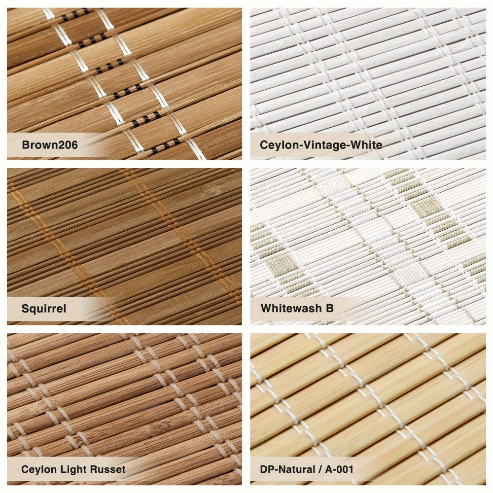 Bamboo Roman Shades Cordless – Light Filtering Roll Up Bamboo Blinds for Windows, Natural Woven Window Treatment for Living Room Bedroom