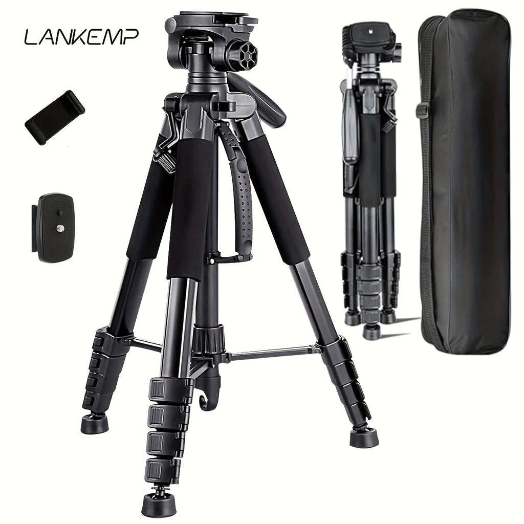 Camera Tripod 74 Inch Aluminum Alloy with Dual Quick Release Plate, Phone Clip & Carrying Bag, Professional Stand for DSLR