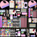 Acrylic Nail Kit with 36W UV LED Lamp, Electric Drill, Three Powders, Glitter Colors, Tips and Manicure Tools