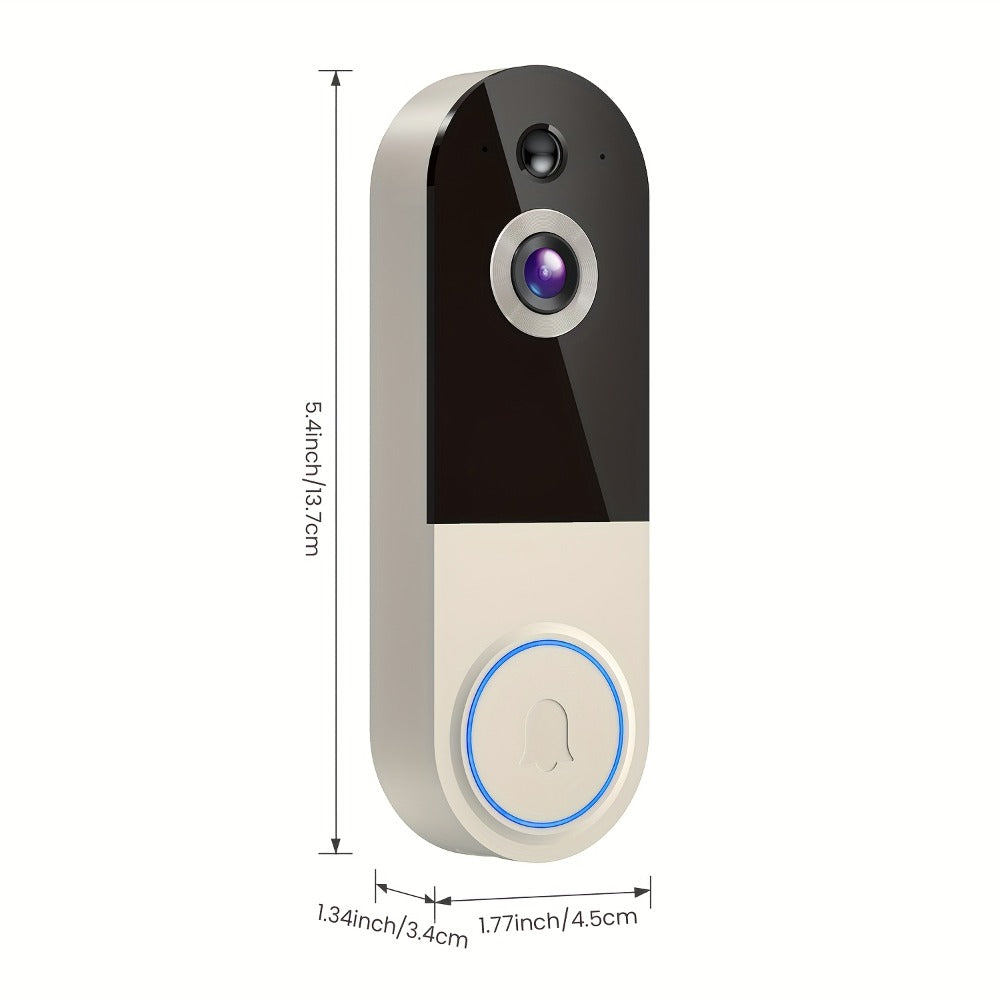 166° Ultra Wide Angle Smart Doorbell Camera 2K HD Wireless WiFi, AI Human Detection, Two-Way Audio