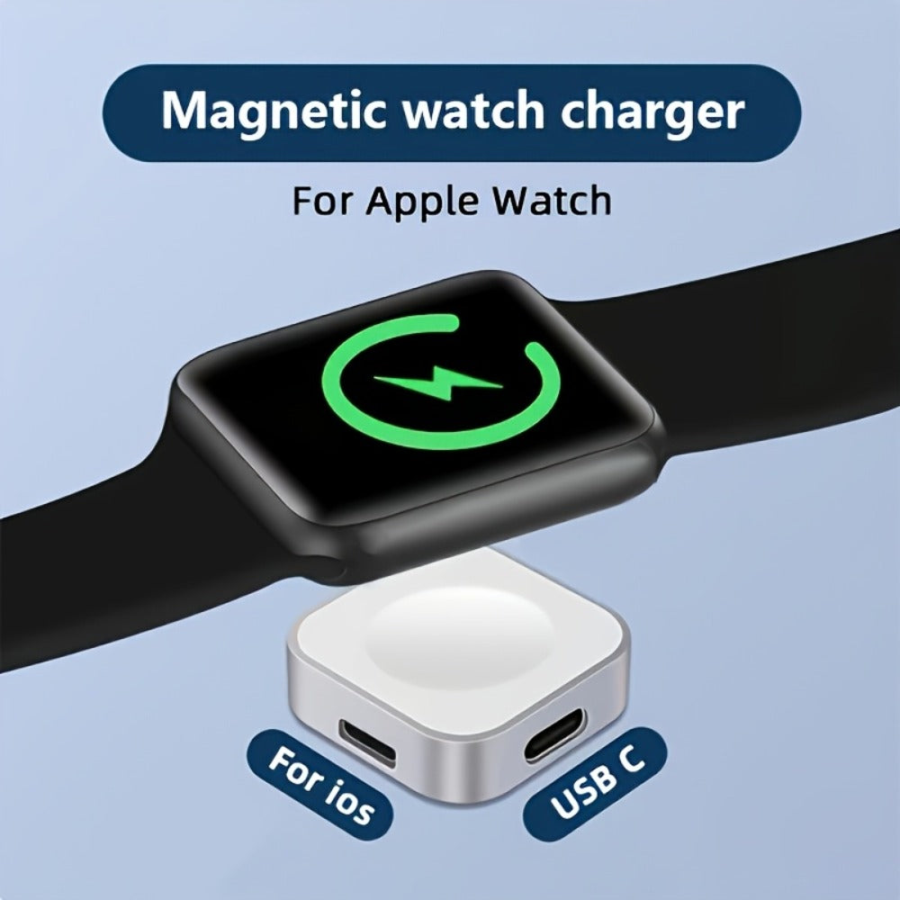 Portable Watch Charging Case with Carabiner, Square Magnetic Cradle and Six Color Checkout Options