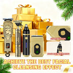 USB Precision Hair Clipper Set for Men, Wireless Electric Clippers & Nose Trimmer Shaver for Everyday Face, Beard and Body Grooming