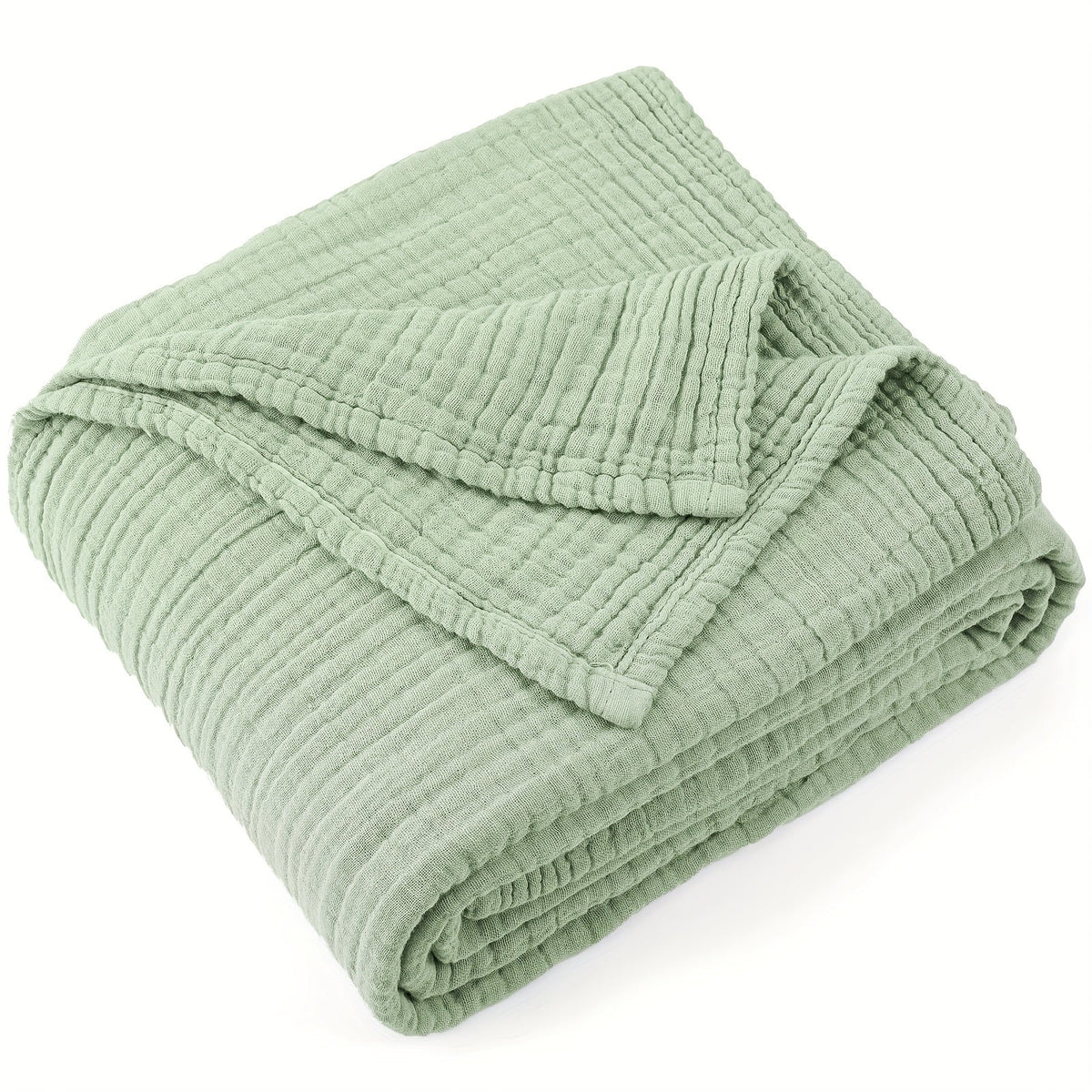 Muslin Blanket 100% Cotton 6-Layer, Breathable Gauze Throw for Couch & Bed, All Season, 13 Colors