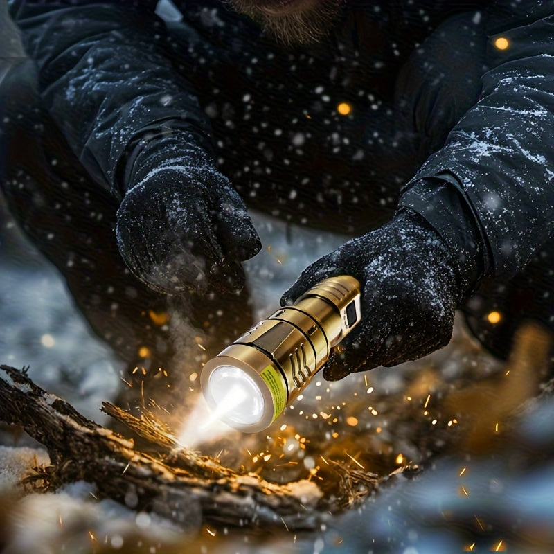 Rechargeable Flashlight 4000mAh – 1000 Lumen Dragon Pattern LED Torch, Zoomable Beam, Fire Starter Lens, 4 Modes