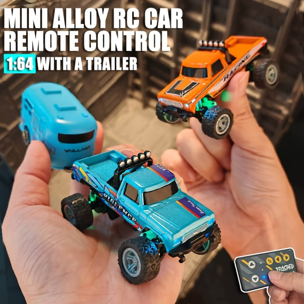 Mini Remote Control Pickup Truck with Detachable Trailer, Five Color Options and Spring Suspension