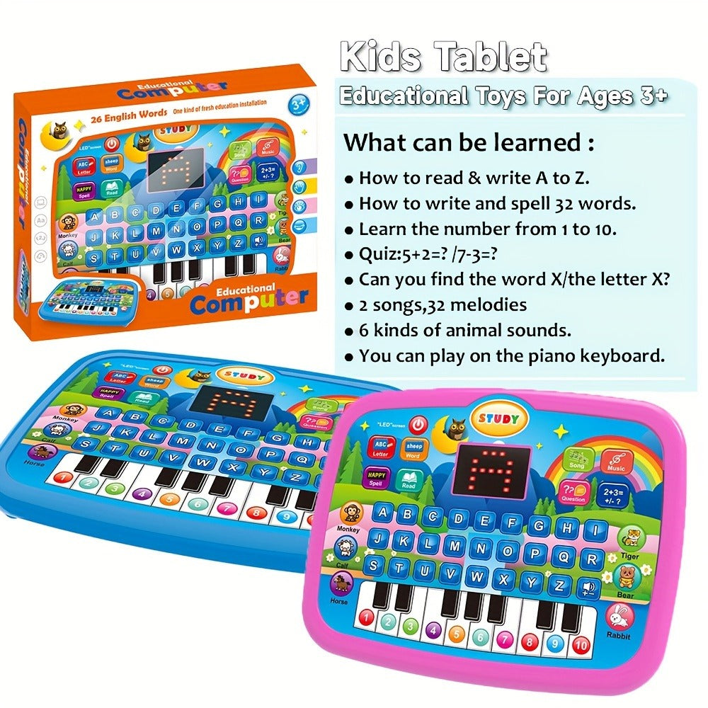 Educational Learning Machine for Kids with 2.2" Screen Alphabet Numbers Music Animals Piano Keys