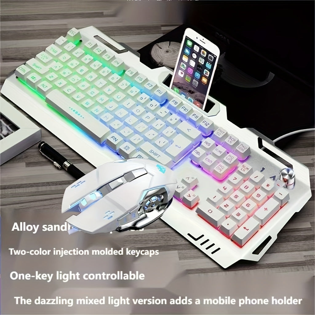 RGB Gaming Keyboard and Mouse Combo Wired USB, Backlit Keyboard & Mouse Set for PC Desktop Laptop Windows